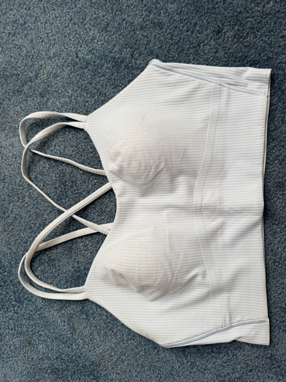 lululemon athletica light blue like a cloud long line Bra b/c